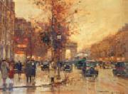 unknow artist Paris Street oil painting reproduction
